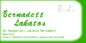 bernadett lakatos business card